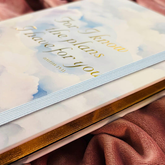 For I Know the Plans Journal, Blank Gold Embossed Lined Notebook