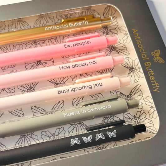 Antisocial Butterfly 6pc Gel Pen Set