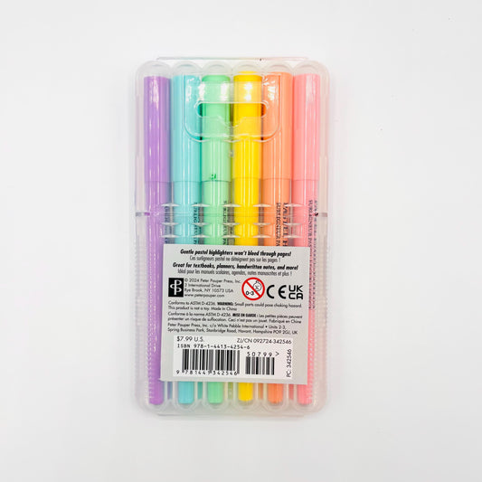 Dual-Tip Pastel Highlighters 6pc Set - Chisel & Narrow Tipped Highlighter Pens