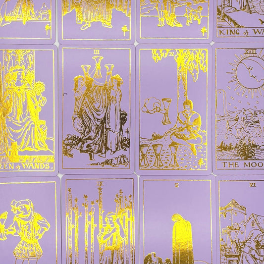 Lavender Gold Foil Tarot Deck & Guide