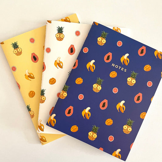 Tropical Fruit 3pc Notebook Set