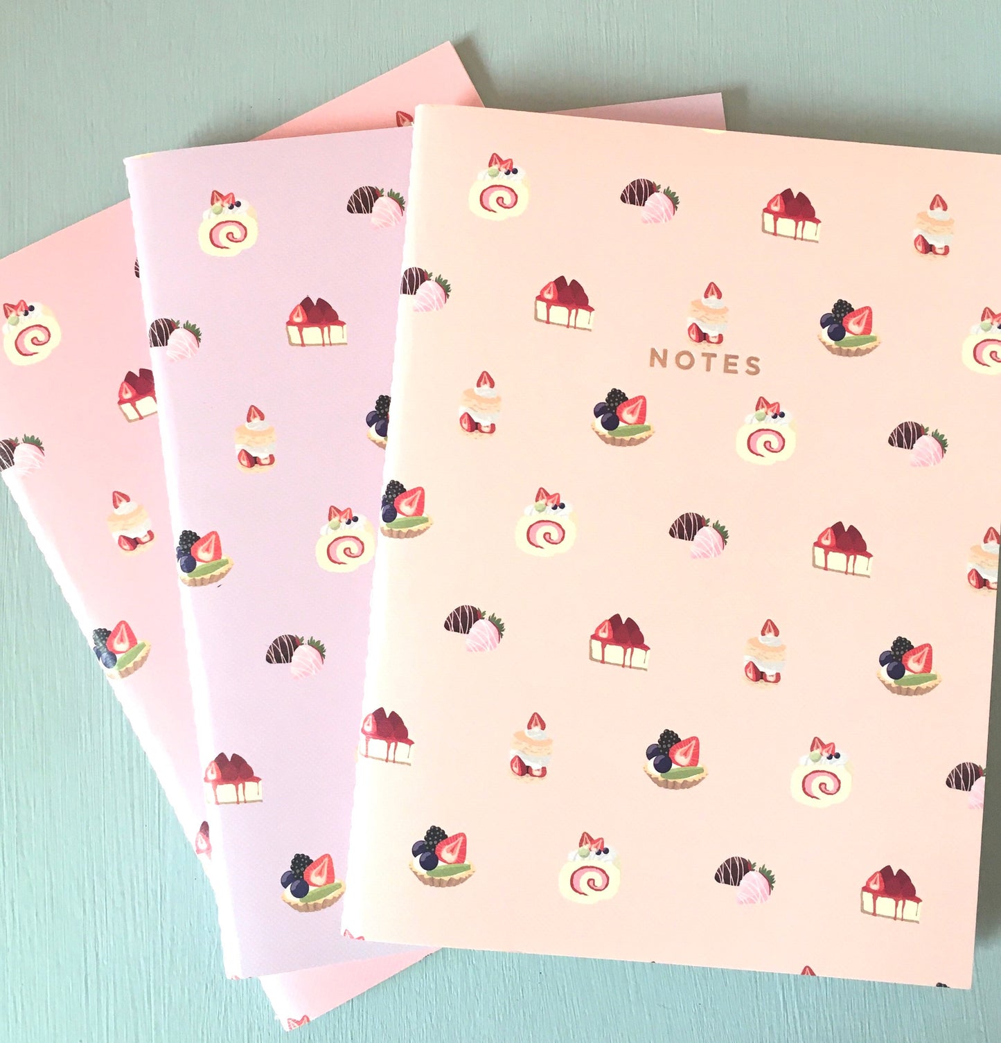 Just Desserts 3pc Notebook Set - Lined Ruled Bullet Dot Journal Set