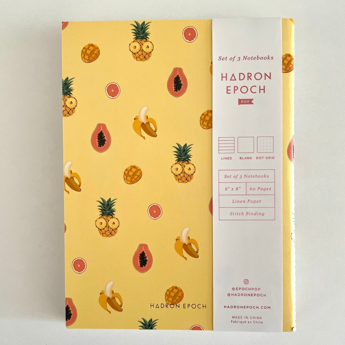 Tropical Fruit 3pc Notebook Set