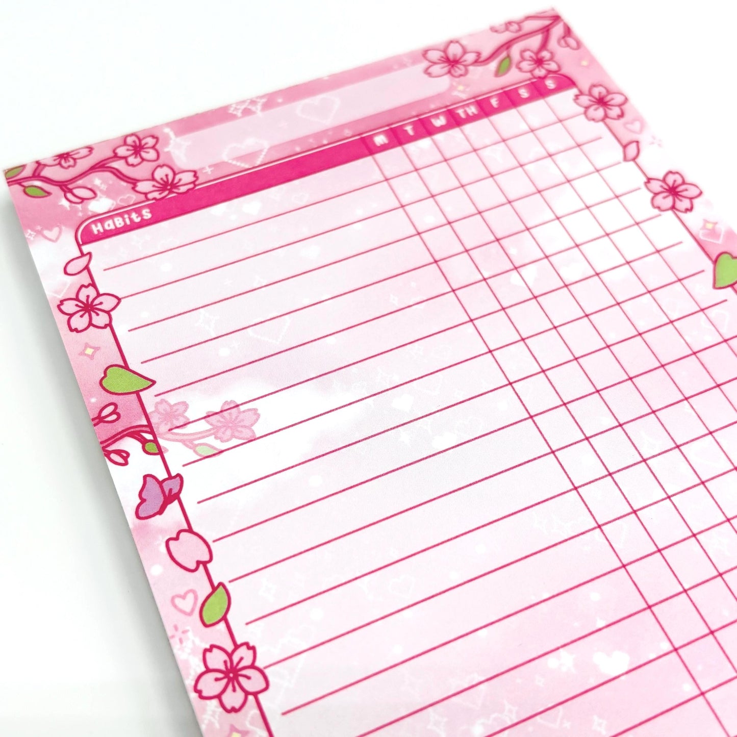 Sakura Flower Habit Tracker Notepad