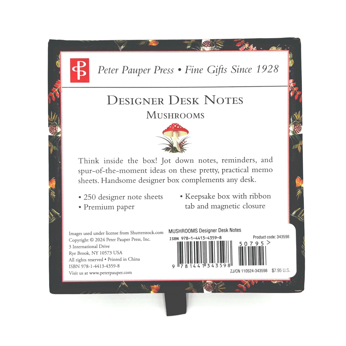 Mushroom Memo Sheets Box Set: Woodland Desk Notes with Keepsake Box