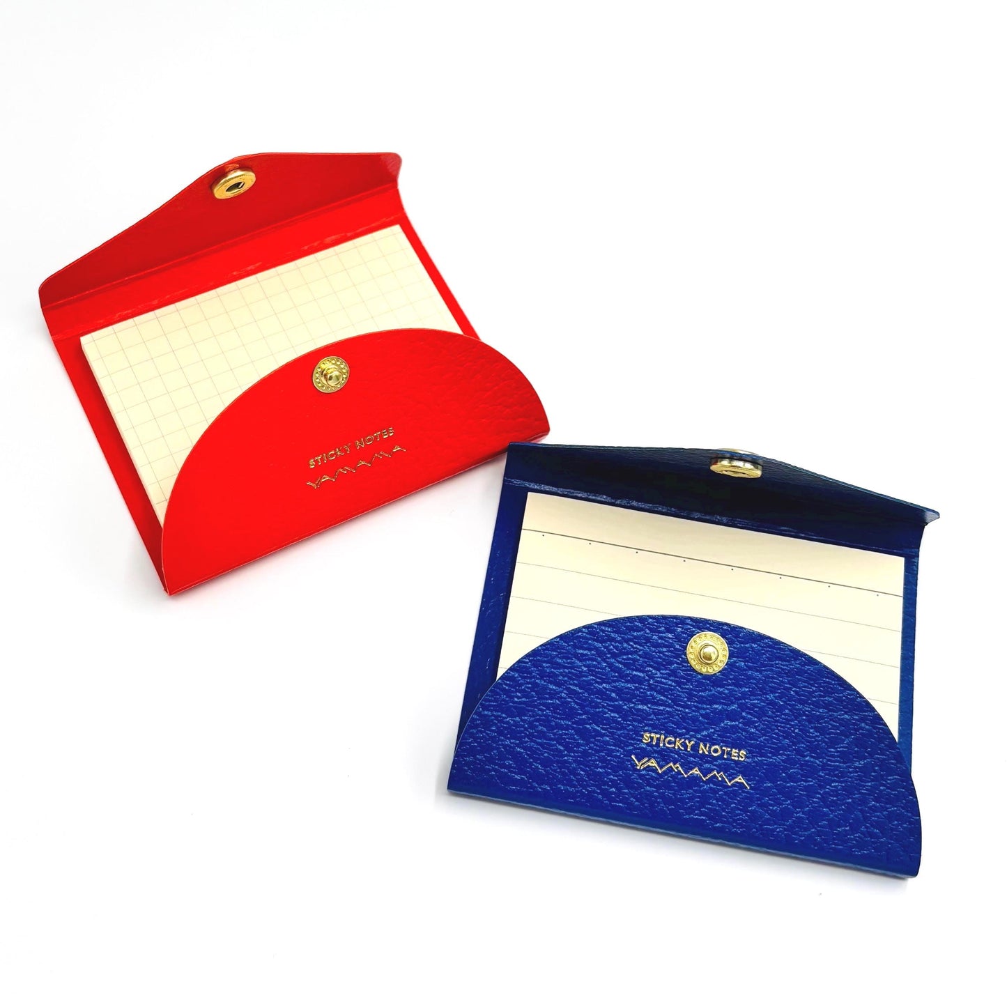 LIFE Sticky Notes, Lined or Grid Notepad with Faux Leather Envelope, Snap Button Closure
