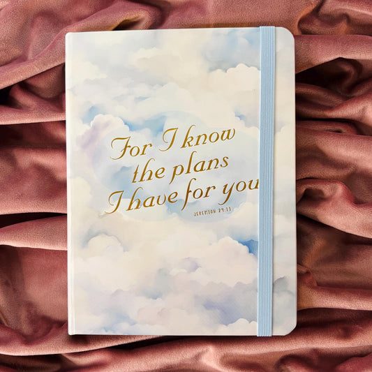 For I Know the Plans Journal, Blank Gold Embossed Lined Notebook