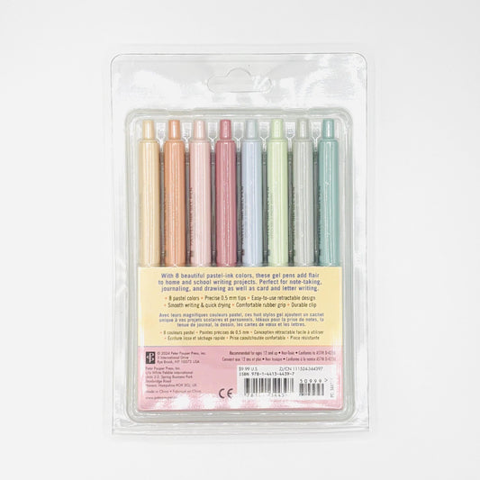 Pastel Gel Ink Pen Set: 8pc Smooth Writing Pens with Comfort Grip