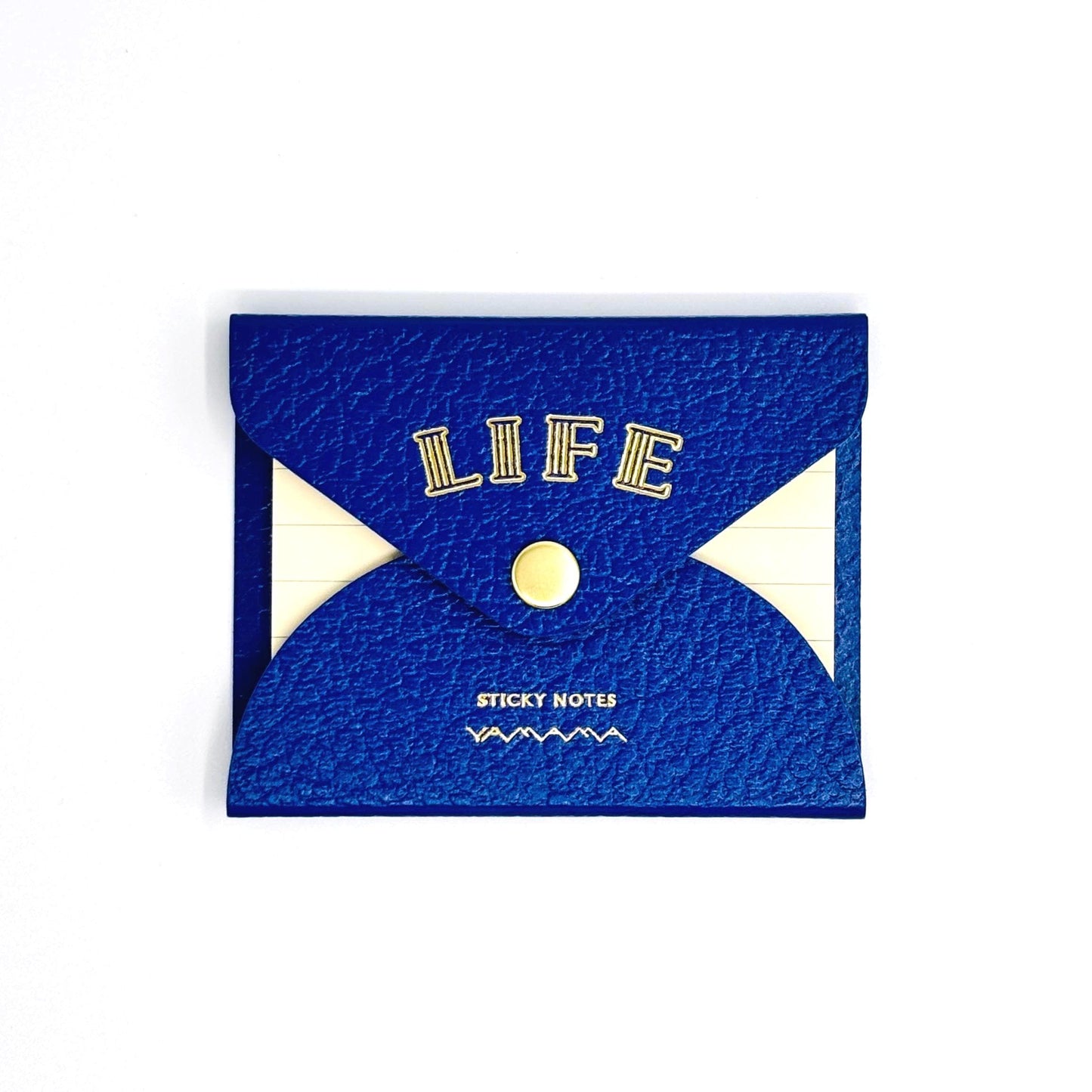 LIFE Sticky Notes, Lined or Grid Notepad with Faux Leather Envelope, Snap Button Closure
