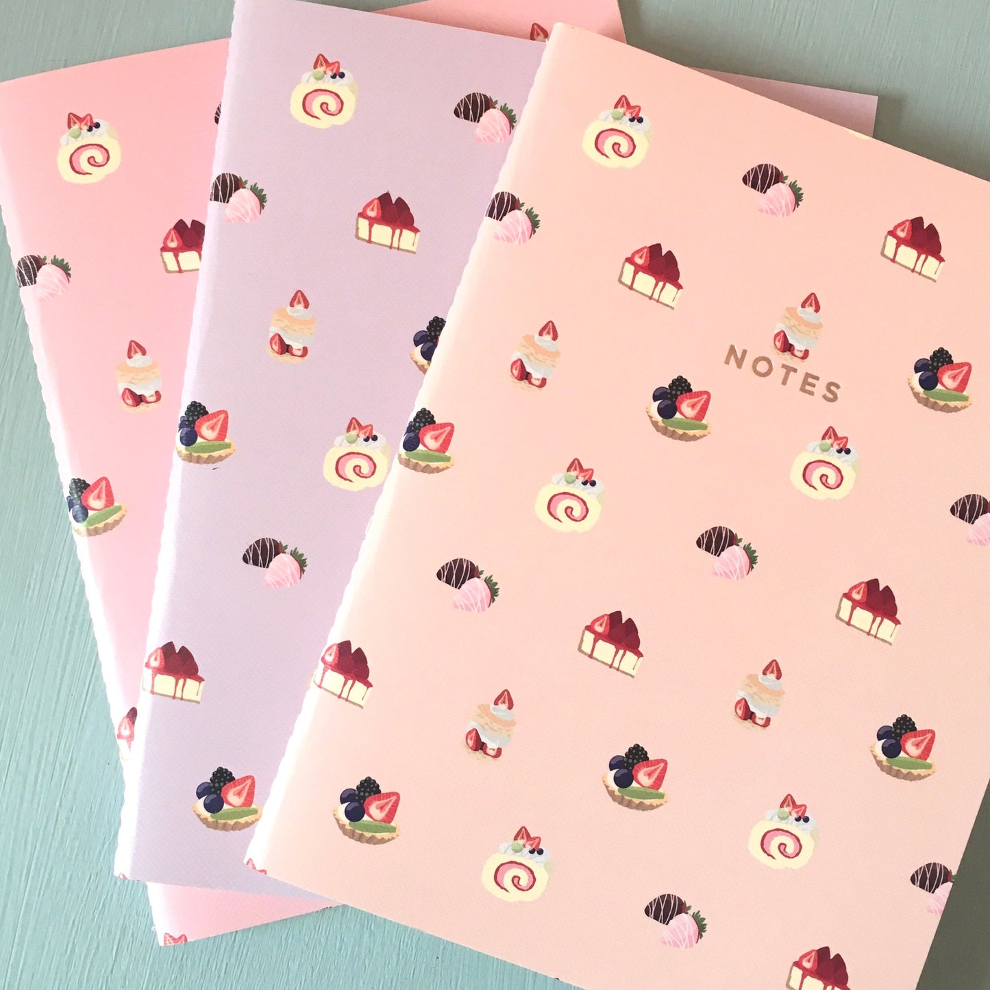Just Desserts 3pc Notebook Set - Lined Ruled Bullet Dot Journal Set