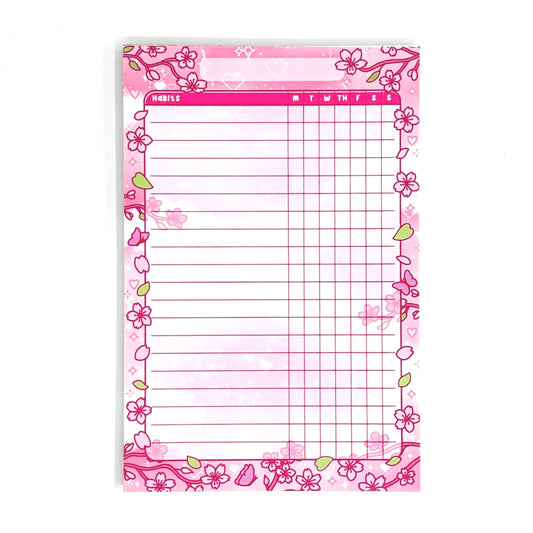 Sakura Flower Habit Tracker Notepad