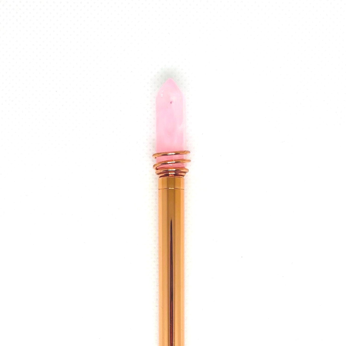 Mystic Crystal Pen - Amethyst, Rose Gold, Adventurine, Gold Flakes