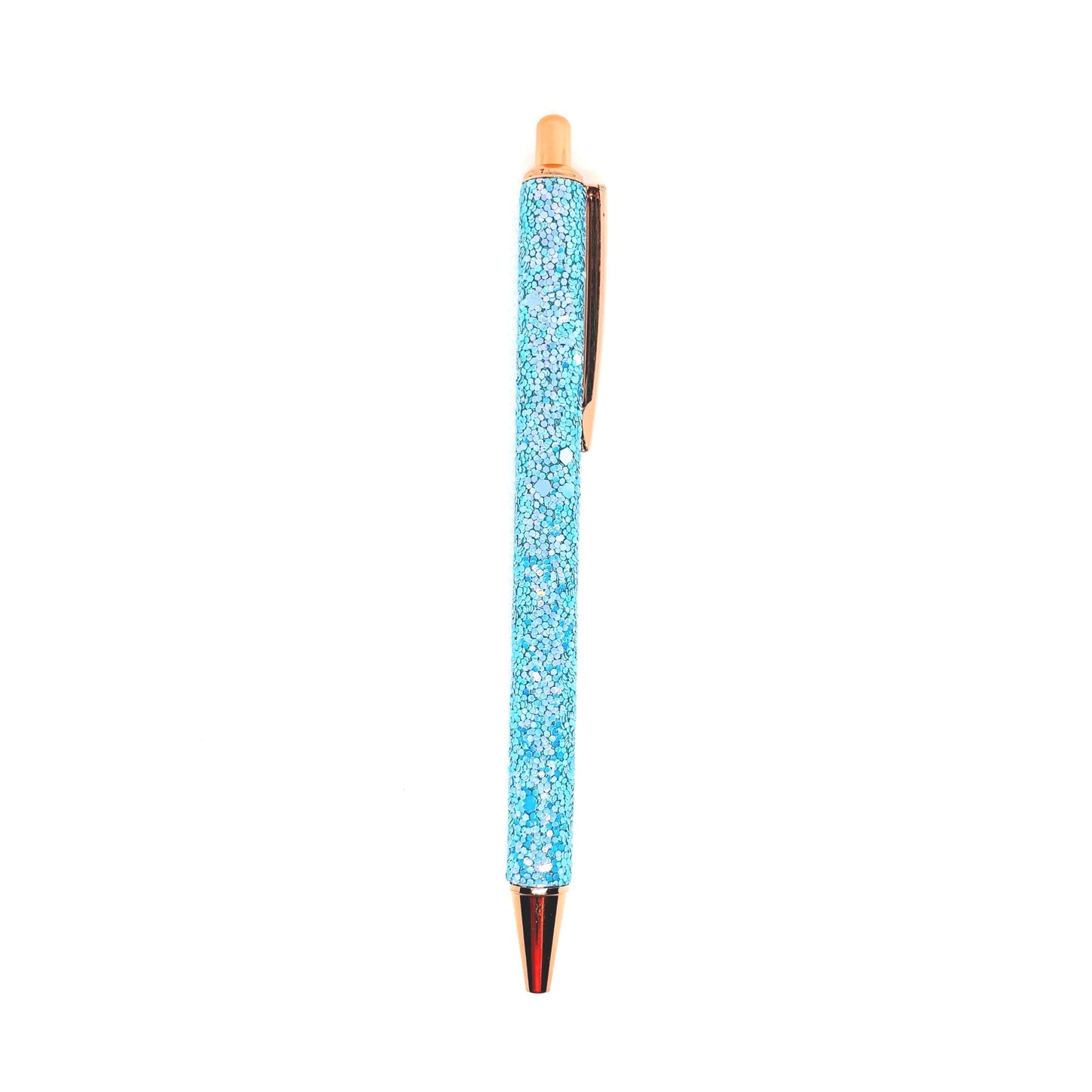Chunky Glitter Ballpoint Writing Pens - Green and Gold, White Opal, Baby Pink & Baby Blue