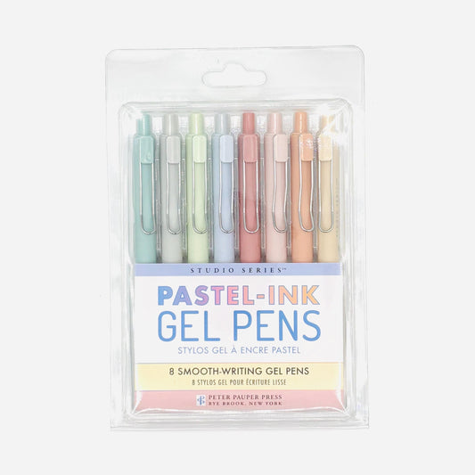 Pastel Gel Ink Pen Set: 8pc Smooth Writing Pens with Comfort Grip